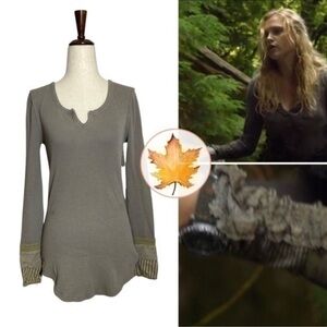 Free People • Kyoto Cuff Thermal Top Mushroom Khaki M ASO Clarke Griffin